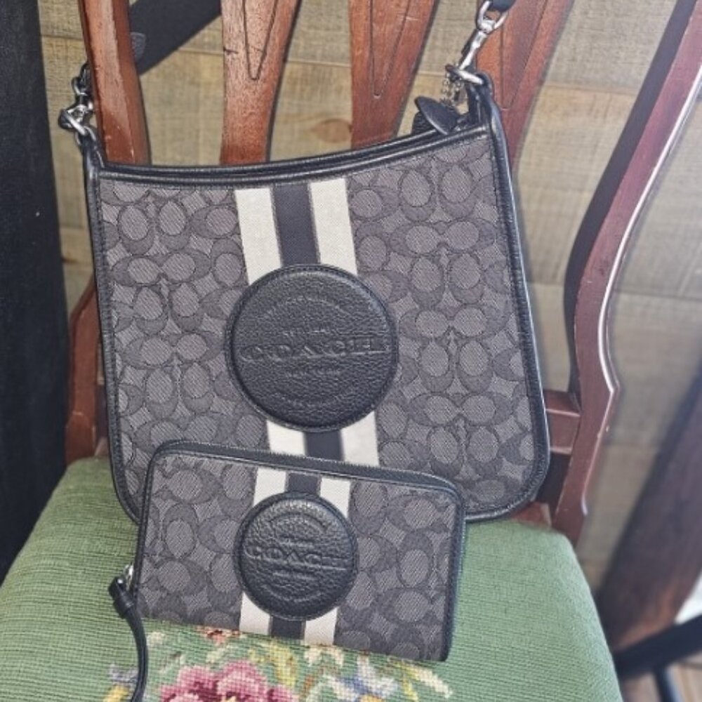 Coach Gray and Black Women's Bag Set